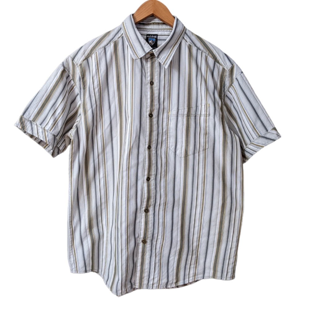 Kuhl Suncel Button Up Shirt Men Large Short Sleeve Hiking